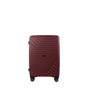 Maleta grande de polipropileno granate de 75 cm y 8 ruedas, AIRPORT ALCAMPO.