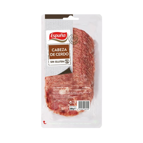 ESPUÑA Cabeza de cerdo, cortada en finas lonchas 200 g.