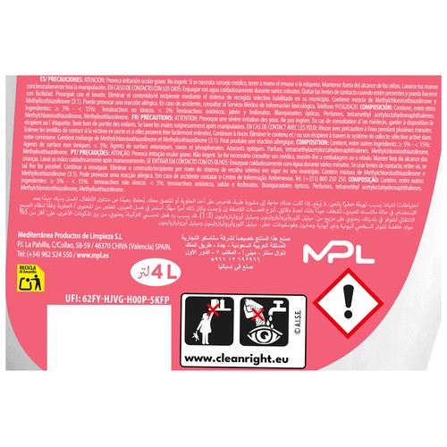 EKOSAN Detergente líquido para lavadora con rosa mosqueta 61 DS