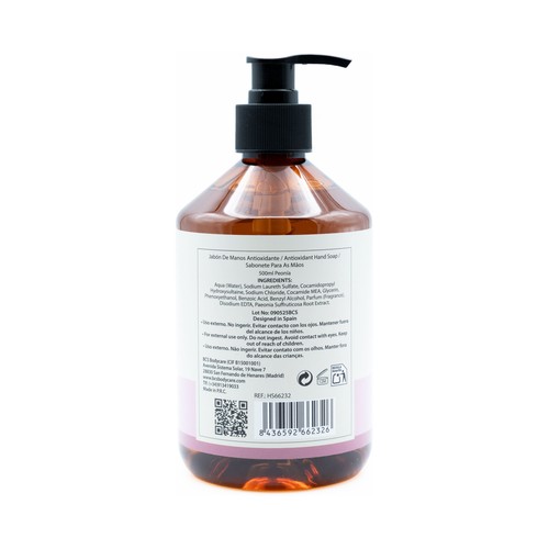 BECASAN Nature Jabón de manos líquido antioxidante con aroma a Peonia 500 ml.