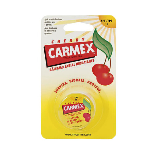 CARMEX Protector labial hidrantante y suavizante, con FPS 15 y sabor a cereza CARMEX.
