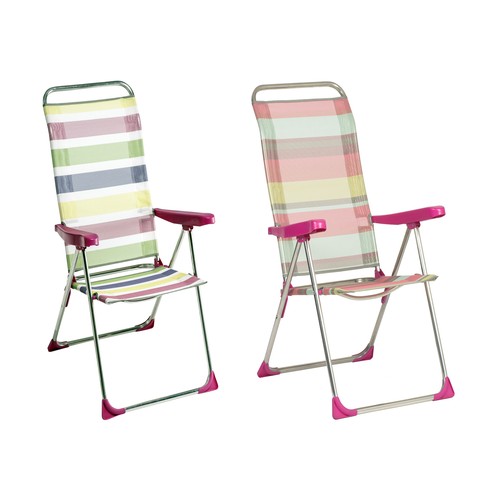 Silla de aluminio y textileno, varios colores, 65x72x113cm ALCO.