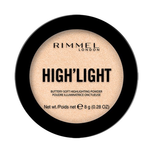 RIMMEL High´light tono 001 Polvos iluminadores de textura suave y ligera con acabado luminosos y homogéneo.