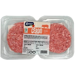 ROLER Burger meat de cerdo 4 uds. 360 g.