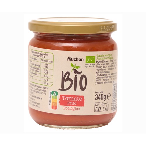 ALCAMPO ECOLÓGICO Tomate frito tarro de 340 ml.