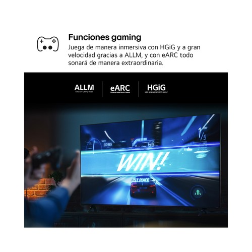 Televisión 139,7 cm (55") LG 55UT73006LA, 4K, Smart TV, Ultra HD,3HDMI, USB, HDR, webOS24,60Hz.