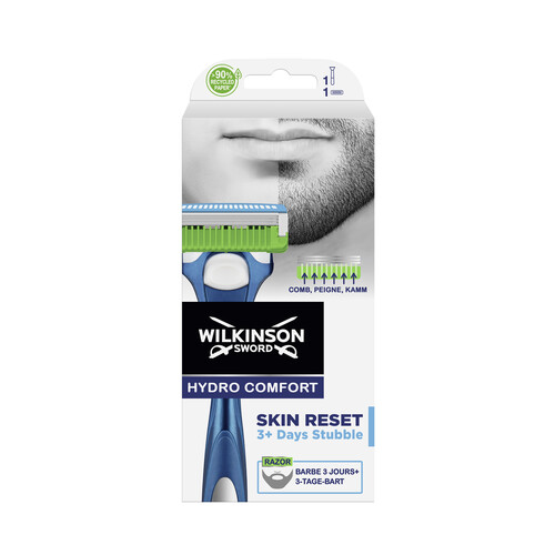 Maquinilla de afeitar con cabezal de 3 hojas WILKINSON Hydro comfort skin reset.