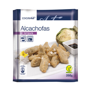 Imagen de COCINARTE Trocitos de alcachofa envueltos en una capa de tempura ligera y crujiente  250 g.