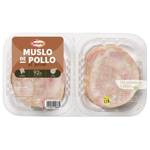 SERRANO Muslo de pollo al horno, listo para comer en 2 minutos 250 g.