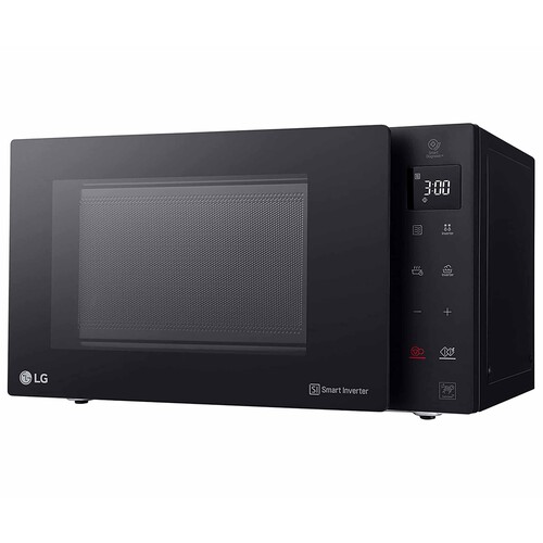 Microondas con grill LG MH6535GIB, color negro, Smart Inverter, capacidad 25L, potencia: 1000W, Grill: 900W.