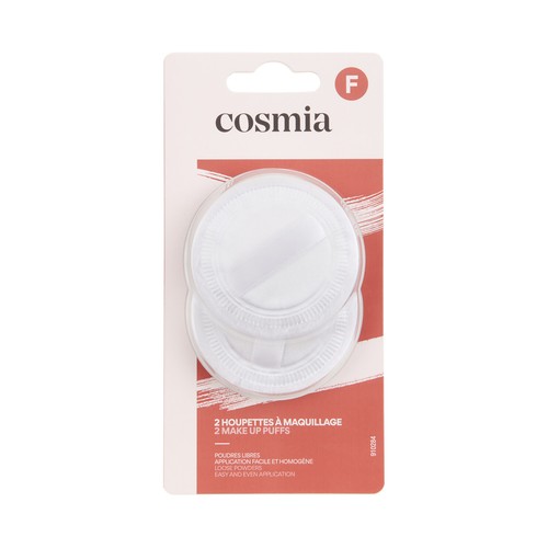 COSMIA Borla de maquillaje de polvos sueltos, para una aplicación fácil y uniforme 2 uds.