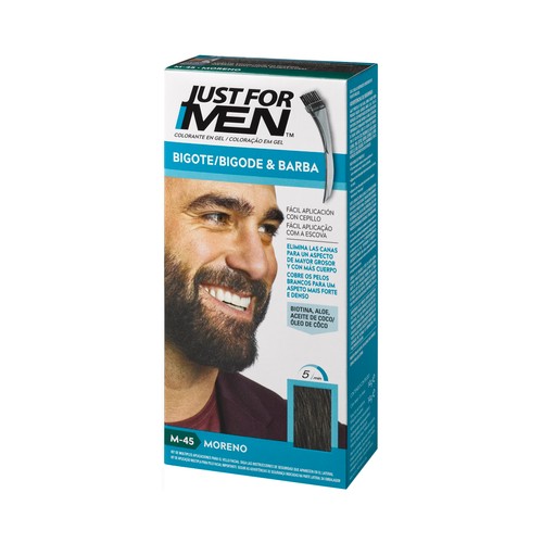 JUST FOR MEN Colorante en gel para barba, bigote y patillas tono M-45 moreno JUST FOR MEN 15 ml.
