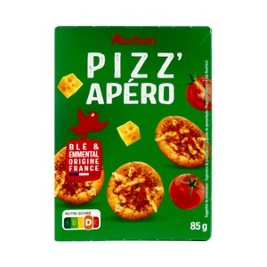 Imagen de PRODUCTO ALCAMPO Pizz-apéro Crackers con queso Emmental, tomate y hierbas aromáticas 85 g.