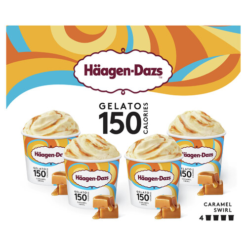 HÄAGEN-DAZS Mini tarrinas de helado de caramelo con salsa de caramelo con leche HÄAGEN-DAZS 4 x 95 ml.