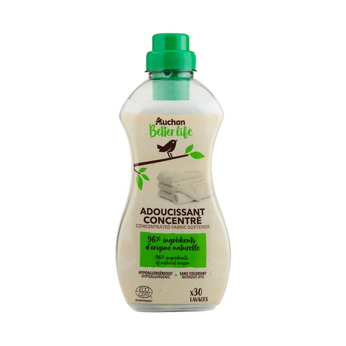 PRODUCTO ALCAMPO Better life Suavizante concentrado ecológico e hipoalergénico 750 ml, 30 lavados.