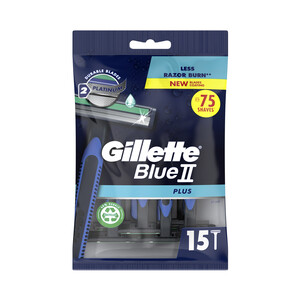 GILLETTE Blue II plus Cuchilla de afeitar desechable con cabezal fijo de doble hoja 15 uds.