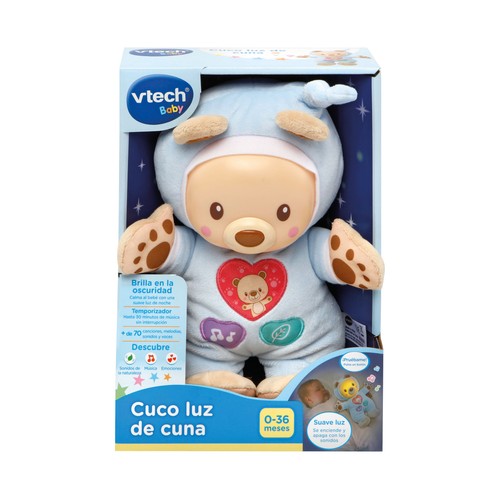 Cuco luz de cuna Peluche musical para bebés, muñeco luminoso VTech Baby. Edad recomendada desde 0-36 meses