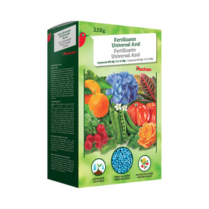 Imagen de Caja fertilizante en formato pallet Azul con una formulación de nutrientes para todo tipo de planta, PRODUCTO ALCAMPO.