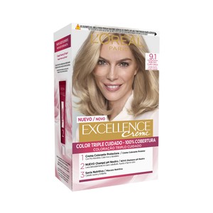 L´ORÉAL PARIS Excellence creme Tinte de pelo permanente tono 9.1 Rubio muy claro ceniza.