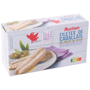 PRODUCTO ALCAMPO Caballa del sur en aceite de oliva, baja en sal 85 g.