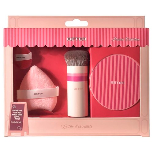 BETE Le trio d´essentiels plaisirs collection Estuche con espejo de bolso, brocha kabuki y 2 aplicadores de polvos.