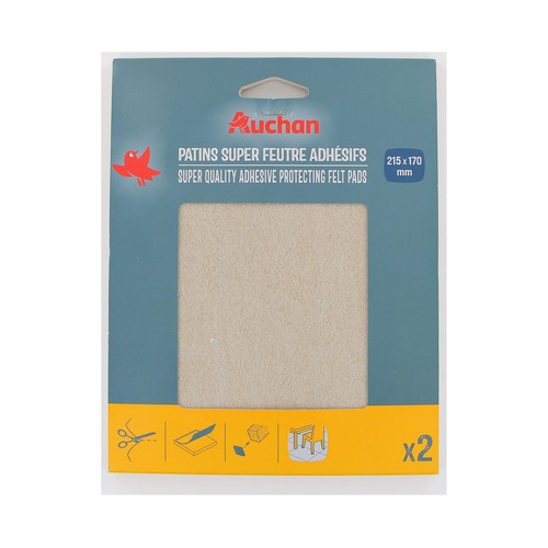 Fieltro adhesivo para cortar 215x170mm 2 uds. AUCHAN.