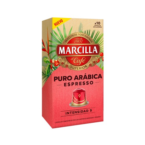 MARCILLA Espresso, Café en cápsulas intensidad 9, 10 uds.