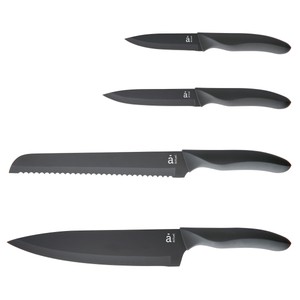 Imagen de Set de 4 cuchillos con mango de plástico, Pan/cocina/verduras/multiuso ACTUEL.