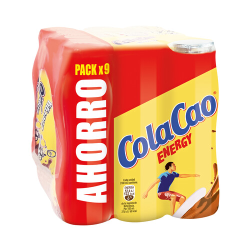 COLACAO Energy Batido de leche enriquecida con cacao  9 x 188 ml.