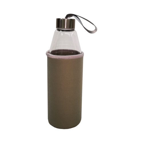 Botella de vidrio con funda de neopreno, 0.8 litros ACTUEL.