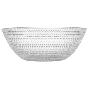 Imagen de Ensaladera redonda de vidrio transparente con decoración en relieve, 25cm., Venere MENAJE.