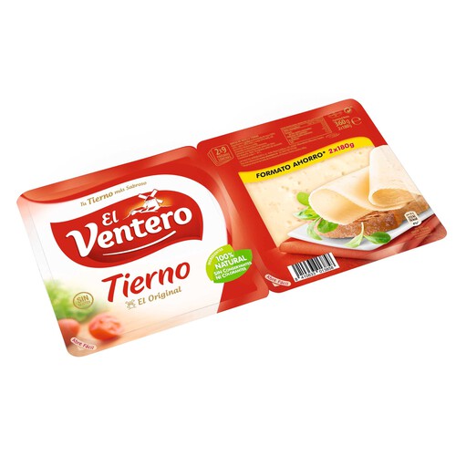 EL VENTERO Queso lonchas tierno EL VENTERO 180 g. pack de 2 uds.