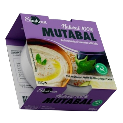SHUKRAN Mutabal (crema de berenjena) elaborado con aceite de oliva virgen extra SHUKRAN 200 g.