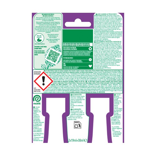 AIRWICK Ambientador eléctrico recambio lavanda duplo 2X19ml