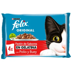 FELIX Al. húmeda gato bolsa sel. pescado gelatina 4 x 85 g.