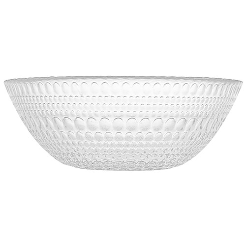 Bol de vidrio transparente con decoración en relieve, 14cm., Venere MENAJE.