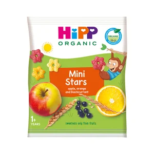 HIPP Biológico Estrellitas con frutas ecológicas (manzana, naranja y grosella negra), a partir de 1 año 30 g.