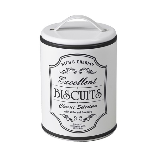 Bote de cocina metálico con tapa con asa para galletas, IBILI.