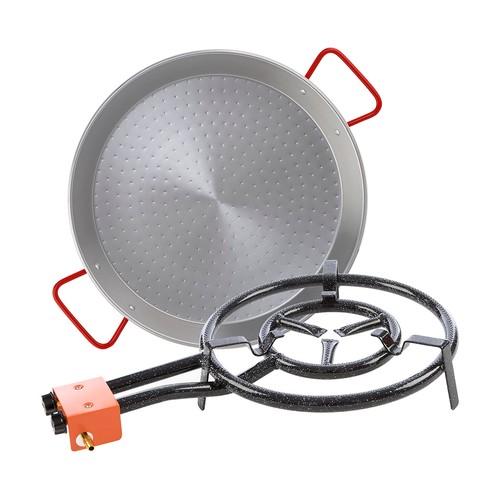 Quemador para paellera de 20-40cm mas paellera pulida de 42cm GARCIMA.
