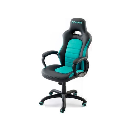 Silla gaming NACON PCCH-350, altura ajustable, peso máx soportado 110Kg, 5 ruedas, color verde y negro