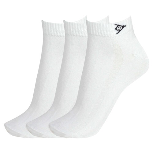 Pack de 3 pares de calcetines DUNLOP Performance, color blanco, talla 39/42.