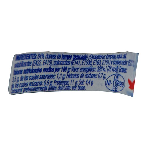 AUCHAN Huevas negras de lumpo procedentes de pesca sostenible certificada (MSC) 50 g Producto Alcampo.