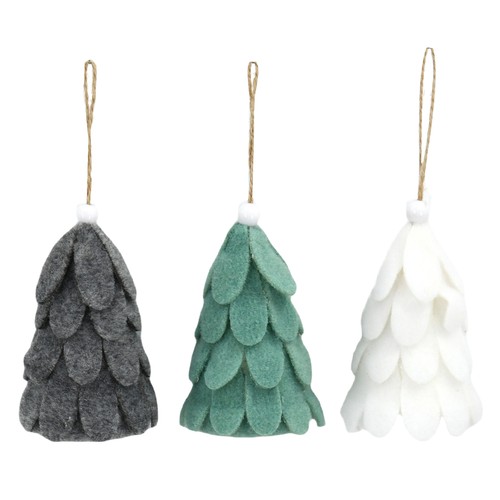 Colgante Abeto Fieltro decoración para Árbol de Navidad CF modelos surtidos, ACTUEL