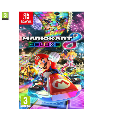 Videojuego Mario Kart 8 Deluxe para Nintendo Switch. Género: carreas. PEGI: +3.