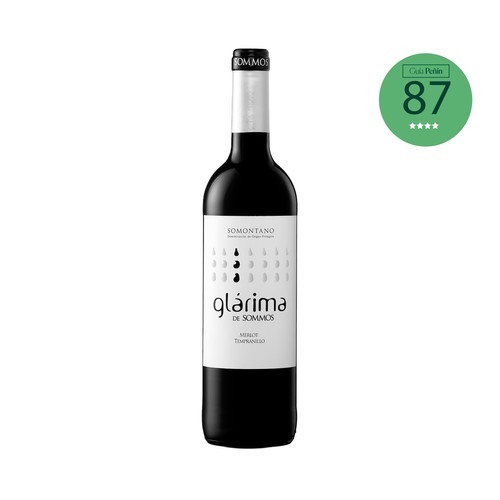 Vino tinto con denominación de origen Somontano GLÁRIMA botella de 75 cl.