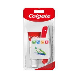 COLGATE Kit dental de viaje, con cepillo de dientes plegable, pasta de dientes (20 ml).