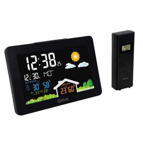Estación meteologica QILIVE Q.2284, alimentación con pilas, clima en tiempo real.