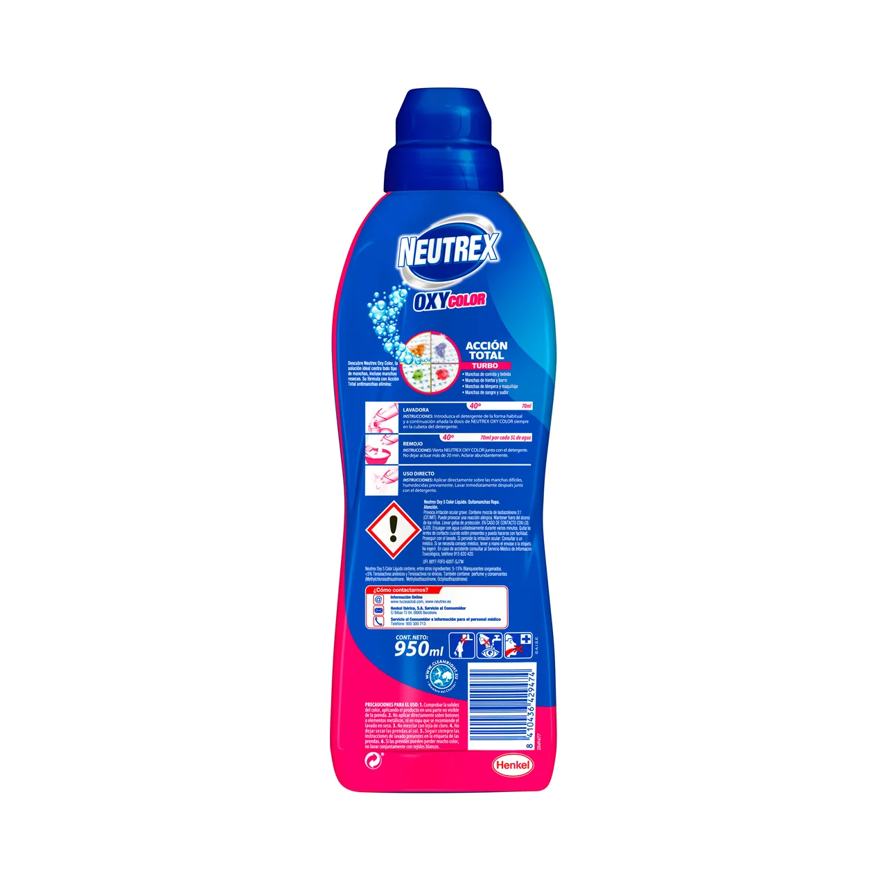 Oxycolor Activador de lavado para ropa de color, sin lejía, 0,95 l.