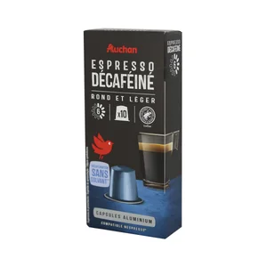 PRODUCTO ALCAMPO Café en cápsulas Espresso descafeinado I6, 10 uds.