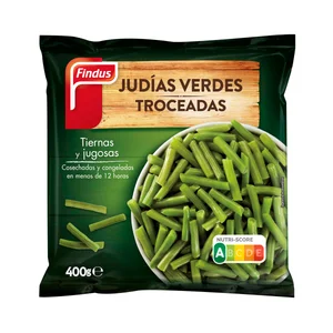 FINDUS Judías verdes redondas, troceadas y consechadas y congelaas en menos de 1 día FINDUS 400 g.